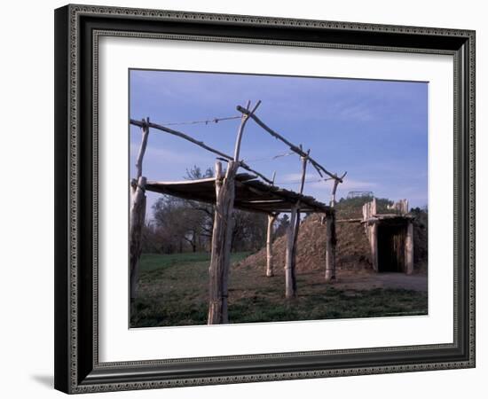 On-A-Slant Indian Village, Fort Abrham, Lincoln State Park, North Dakota, USA-Connie Ricca-Framed Photographic Print