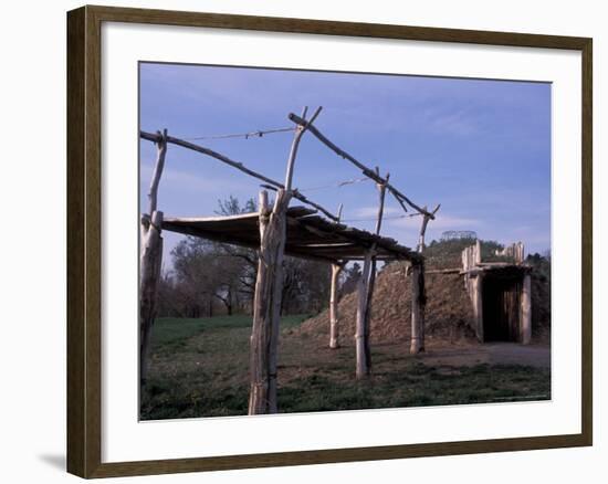 On-A-Slant Indian Village, Fort Abrham, Lincoln State Park, North Dakota, USA-Connie Ricca-Framed Photographic Print