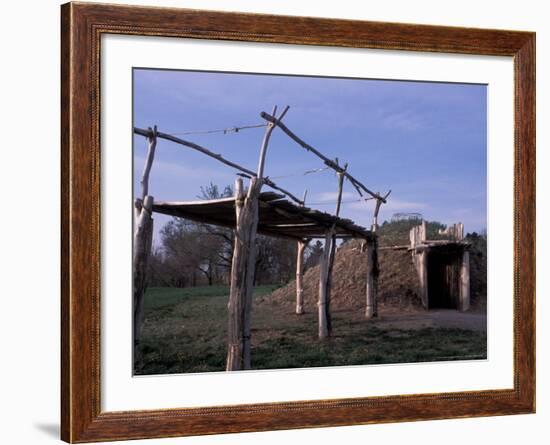 On-A-Slant Indian Village, Fort Abrham, Lincoln State Park, North Dakota, USA-Connie Ricca-Framed Photographic Print