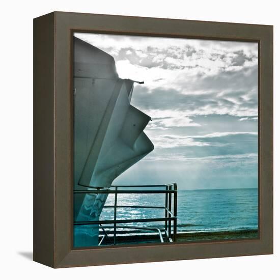 On a Teal Beach I-Jairo Rodriguez-Framed Premier Image Canvas