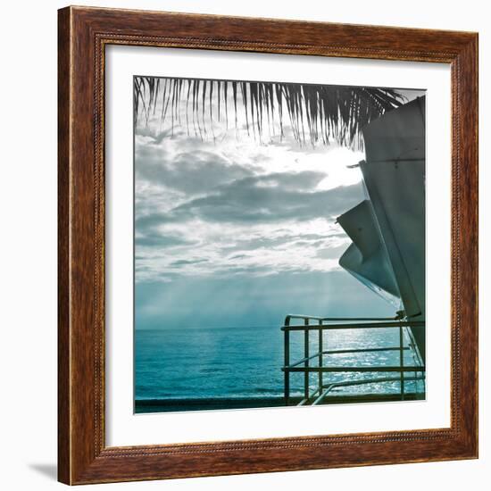 On a Teal Beach II-Jairo Rodriguez-Framed Photographic Print