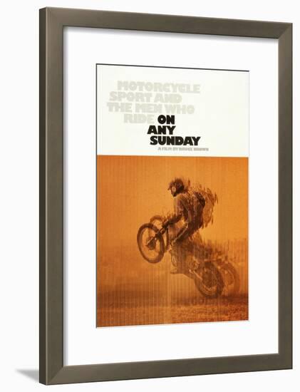 ON ANY SUNDAY, US poster, 1971.-null-Framed Premium Giclee Print