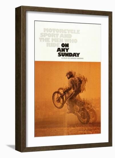 ON ANY SUNDAY, US poster, 1971.-null-Framed Premium Giclee Print