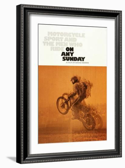 ON ANY SUNDAY, US poster, 1971.-null-Framed Premium Giclee Print