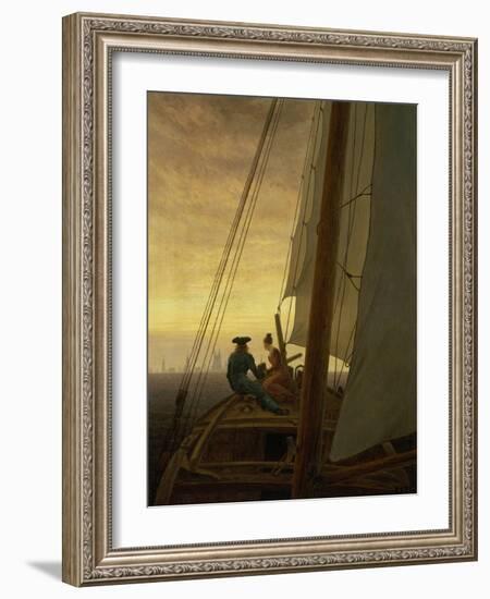 On Board a Sailing Ship, 1819-Caspar David Friedrich-Framed Giclee Print