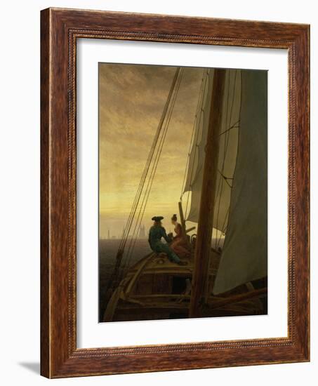 On Board a Sailing Ship, 1819-Caspar David Friedrich-Framed Giclee Print