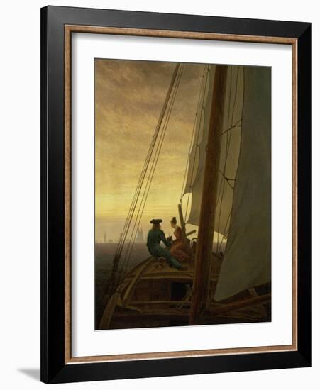 On Board a Sailing Ship, 1819-Caspar David Friedrich-Framed Giclee Print