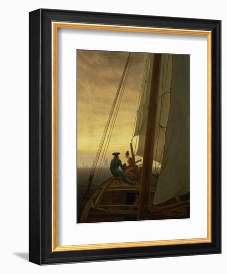 On Board a Sailing Ship, 1819-Caspar David Friedrich-Framed Giclee Print