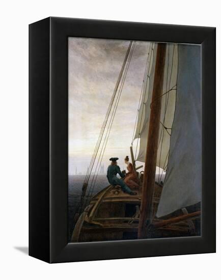 On Board a Sailing Ship, Between 1818 and 1820-Caspar David Friedrich-Framed Premier Image Canvas