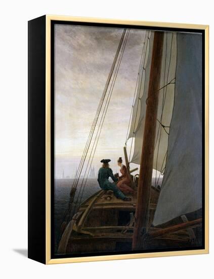 On Board a Sailing Ship, Between 1818 and 1820-Caspar David Friedrich-Framed Premier Image Canvas