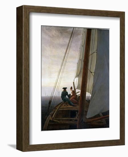 On Board a Sailing Ship, Between 1818 and 1820-Caspar David Friedrich-Framed Giclee Print
