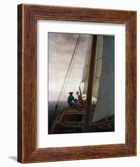 On Board a Sailing Ship, Between 1818 and 1820-Caspar David Friedrich-Framed Giclee Print