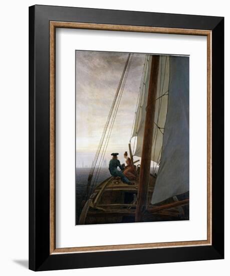 On Board a Sailing Ship, Between 1818 and 1820-Caspar David Friedrich-Framed Giclee Print