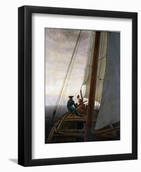 On Board a Sailing Ship, Between 1818 and 1820-Caspar David Friedrich-Framed Giclee Print