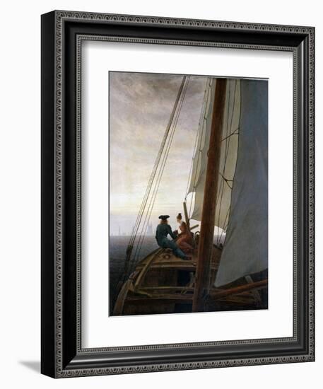 On Board a Sailing Ship, Between 1818 and 1820-Caspar David Friedrich-Framed Giclee Print