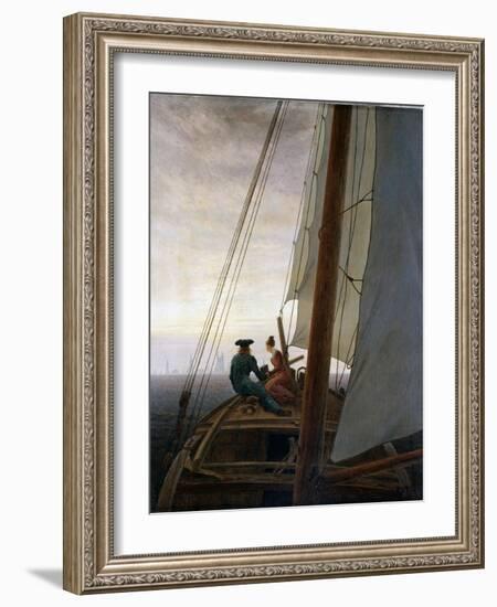 On Board a Sailing Ship, Between 1818 and 1820-Caspar David Friedrich-Framed Giclee Print