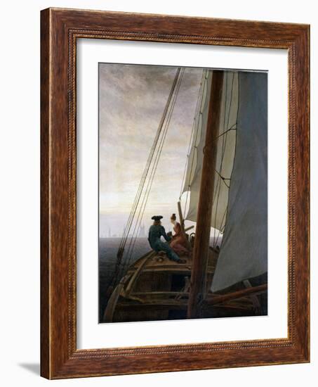 On Board a Sailing Ship, Between 1818 and 1820-Caspar David Friedrich-Framed Giclee Print