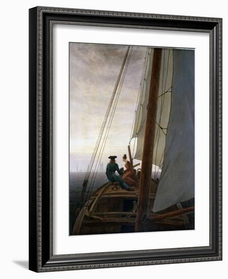 On Board a Sailing Ship, Between 1818 and 1820-Caspar David Friedrich-Framed Giclee Print