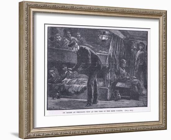 On Board an Emigrant Ship at the Time of the Irish Famine Ad 1846-William Heysham Overend-Framed Giclee Print