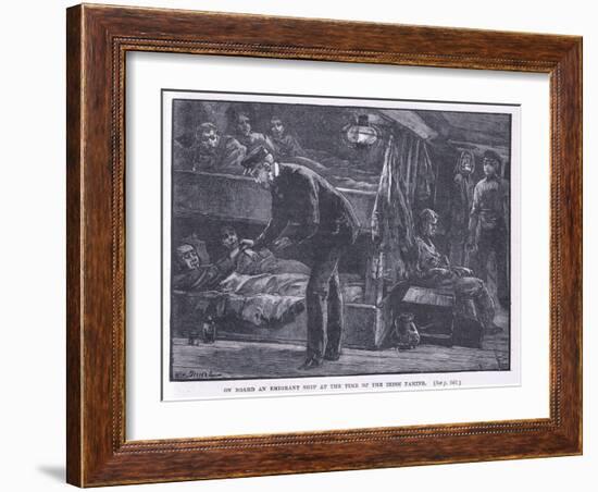 On Board an Emigrant Ship at the Time of the Irish Famine Ad 1846-William Heysham Overend-Framed Giclee Print