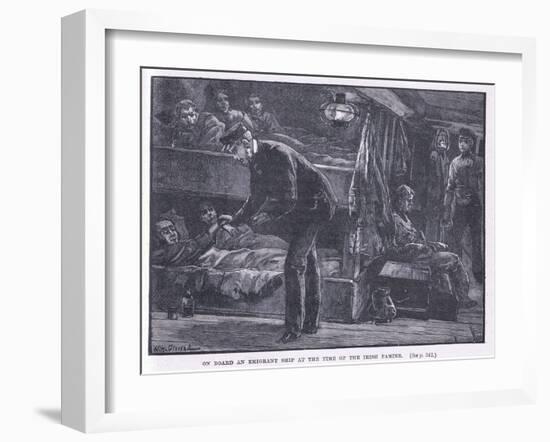 On Board an Emigrant Ship at the Time of the Irish Famine Ad 1846-William Heysham Overend-Framed Giclee Print