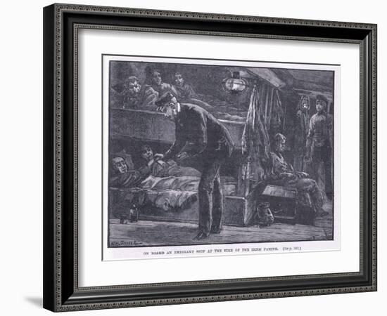 On Board an Emigrant Ship at the Time of the Irish Famine Ad 1846-William Heysham Overend-Framed Giclee Print