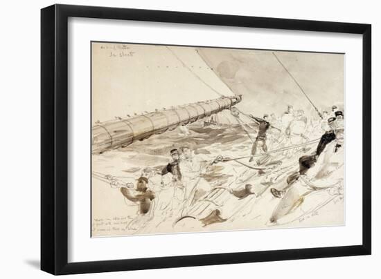 On Board the German Imperial Yacht 'Meteor' (1902), with the Names of the Crewmen, including the Ge-William Lionel Wyllie-Framed Giclee Print