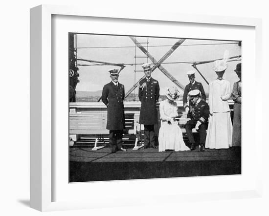 On Board the Royal Yacht Victoria and Albert Iii, Christiania (Osl), Norway, 1908-null-Framed Giclee Print