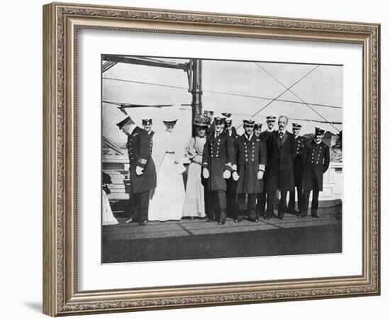 On Board the Royal Yacht Victoria and Albert Iii, Christiania (Osl), Norway, 1908-null-Framed Giclee Print