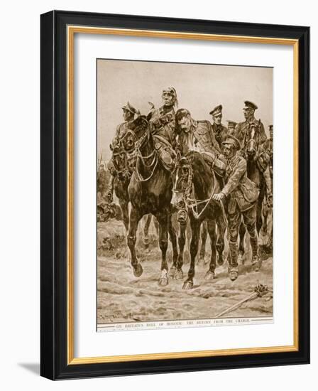 On Britain's Roll of Honour: The Return from the Charge-Richard Caton Woodville-Framed Giclee Print