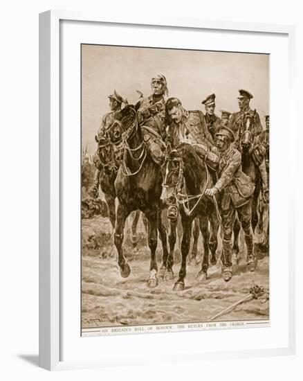 On Britain's Roll of Honour: The Return from the Charge-Richard Caton Woodville-Framed Giclee Print