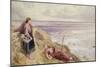 On Cullercoats Cliffs (Pencil & W/C on Paper)-Myles Birket Foster-Mounted Giclee Print