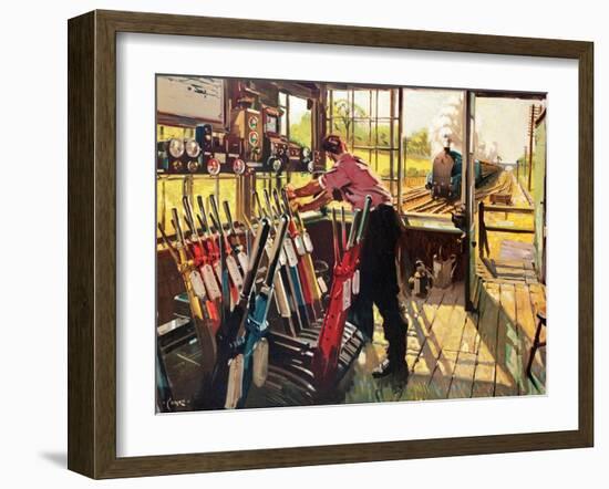 On Early Shift,-Terence Cuneo-Framed Giclee Print