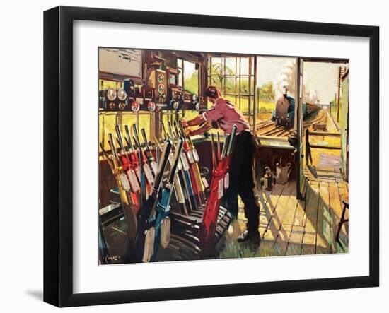 On Early Shift,-Terence Cuneo-Framed Giclee Print