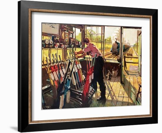 On Early Shift,-Terence Cuneo-Framed Giclee Print