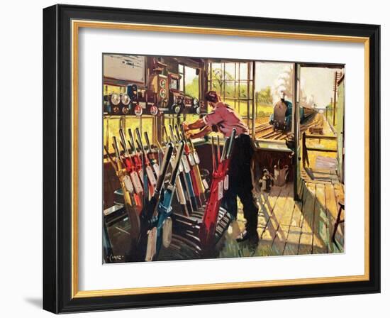 On Early Shift,-Terence Cuneo-Framed Giclee Print