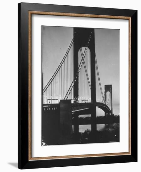 On Eve of Bridge Opening, Looking from Brooklyn to Staten Island-Dmitri Kessel-Framed Photographic Print