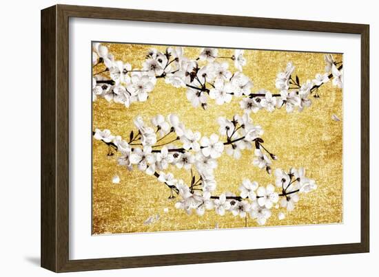 On Gold Magnolias-Kimberly Allen-Framed Art Print