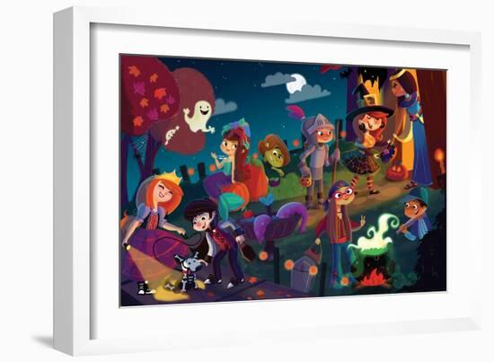 On Halloween Night - Jack & Jill-Tatevik Avakyan-Framed Giclee Print