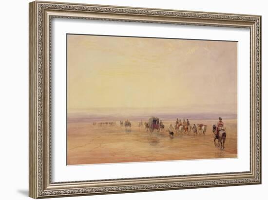 On Lancaster Sands, Sunset (Crossing Lancaster Sands) C.1835-David Cox-Framed Giclee Print