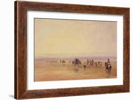 On Lancaster Sands, Sunset (Crossing Lancaster Sands) C.1835-David Cox-Framed Giclee Print