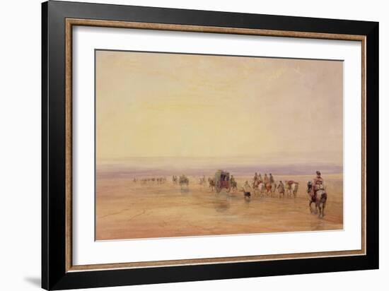 On Lancaster Sands, Sunset (Crossing Lancaster Sands) C.1835-David Cox-Framed Giclee Print