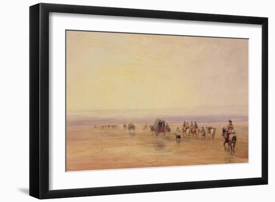 On Lancaster Sands, Sunset (Crossing Lancaster Sands) C.1835-David Cox-Framed Giclee Print