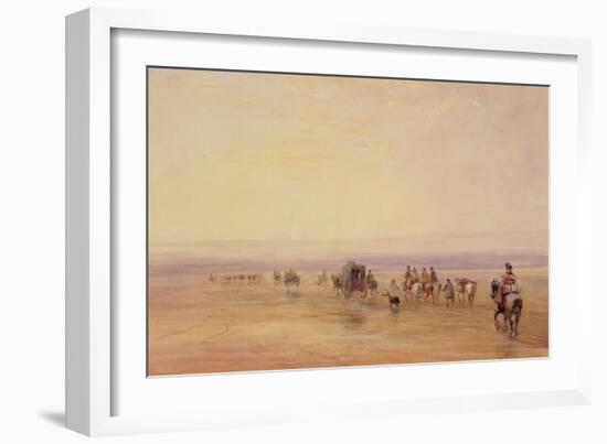 On Lancaster Sands, Sunset (Crossing Lancaster Sands) C.1835-David Cox-Framed Giclee Print