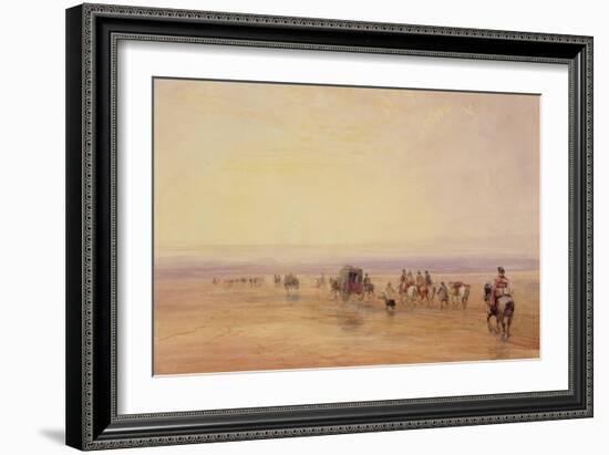 On Lancaster Sands, Sunset (Crossing Lancaster Sands) C.1835-David Cox-Framed Giclee Print