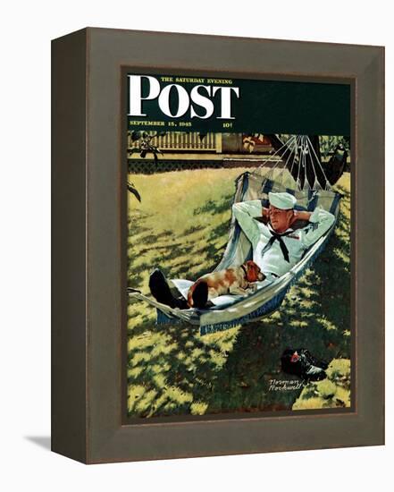 "On Leave" Saturday Evening Post Cover, September 15,1945-Norman Rockwell-Framed Premier Image Canvas