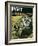 "On Leave" Saturday Evening Post Cover, September 15,1945-Norman Rockwell-Framed Giclee Print