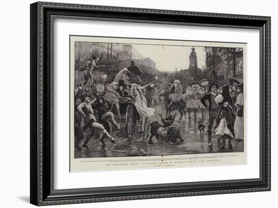 On Pleasure Bent, a Street Scene in Madrid During the Carnival-Robert Walker Macbeth-Framed Giclee Print