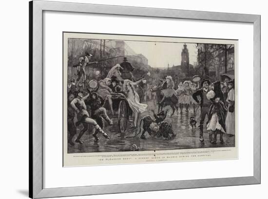 On Pleasure Bent, a Street Scene in Madrid During the Carnival-Robert Walker Macbeth-Framed Giclee Print