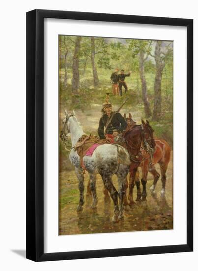 On Reconnaissance, 1885 (Oil on Panel)-John Lewis Brown-Framed Giclee Print